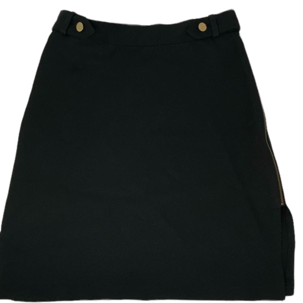 FREDERICKS OF HOLLYWOOD Black Side Zipper Pull Off Mini Skirt ~ Size 7